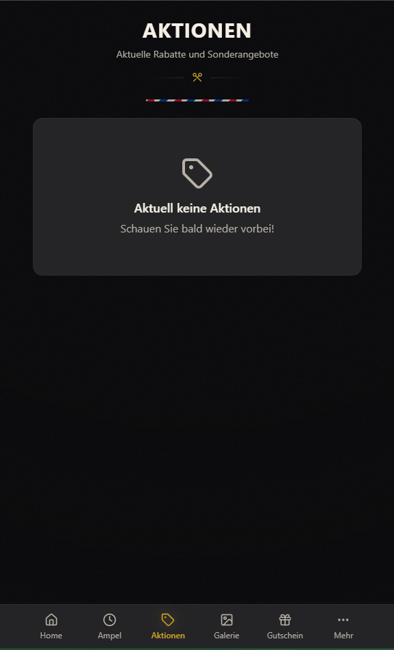 SalonFlow App Screenshot: Aktionen