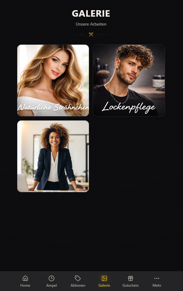 SalonFlow App Screenshot: Galerie